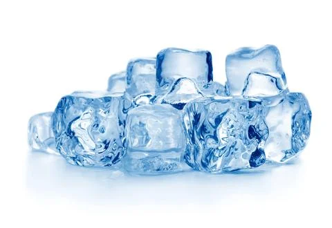 Ice cubes on white Stock Photos