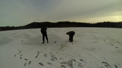 Ice cutting timelapse Stock Footage 49536662