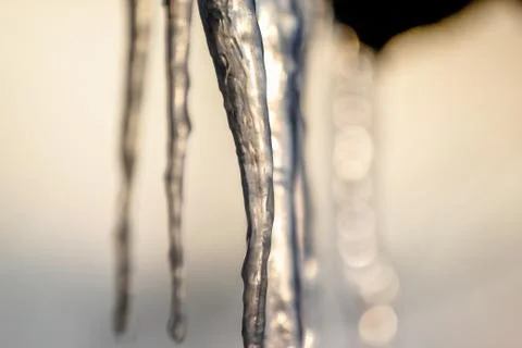 Ice dams or icicles Stock Photos