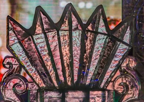 An ice decorative multi colored lamp can be used for the New Year and Christm Stock Photos