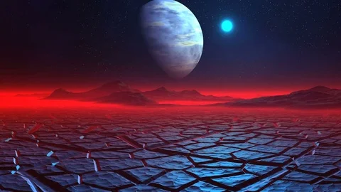 Ice Desert on the Alien Planet Stock Footage 84964365