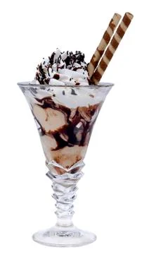 Ice dessert on white background 写真素材
