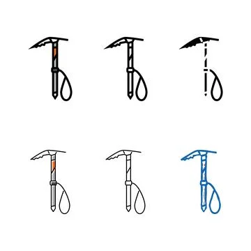 Ice diversity axe tool color icon vector 스톡 일러스트