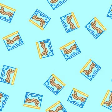 Ice diving winter sport vector seamless pattern 库存插图