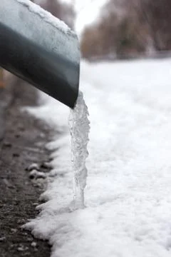 Ice in a drainpipe Stock Photos