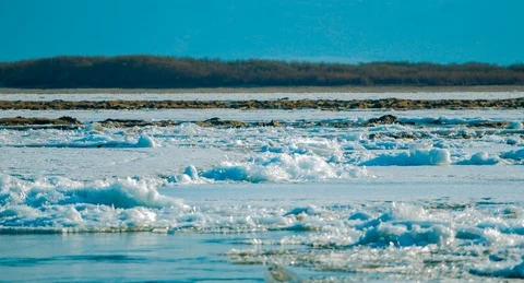 Ice drift on the Amur river 3 Stock Footage 108285027