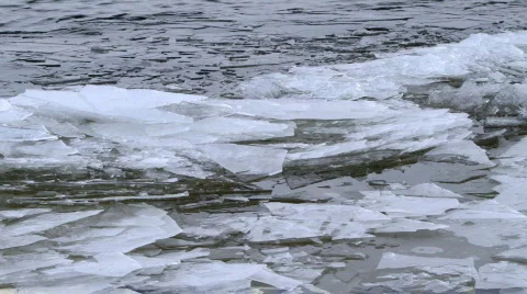 Ice drift and skyscraper reflection. Stock Footage 700282