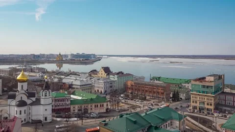 Ice drift on the big river. Stock Footage 152363703