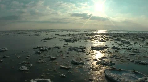 Ice drift Stock Footage 10749730