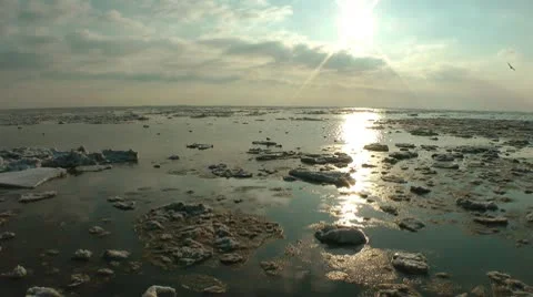 Ice drift Stock Footage 10750348