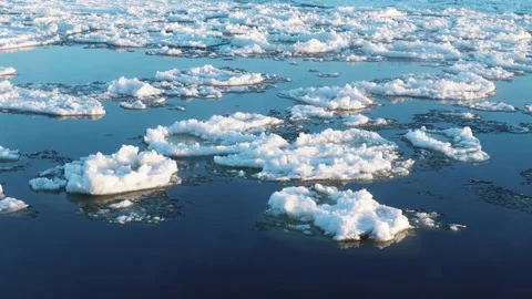 Ice drift movement. Winter landscape Stock-Footage 261161156