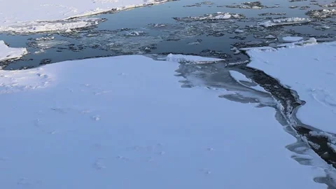 Ice drift on the Neman River Stock Footage 211809661