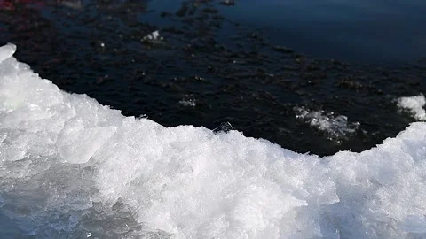 Ice drift on river Vidéo 238470336