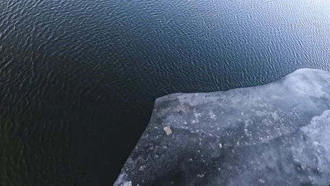 Ice drift on river Stock Footage 320996900