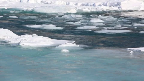 Ice drift on the turquoise river in the spring, Katun River, Altai, Russia Stock Footage 72099905