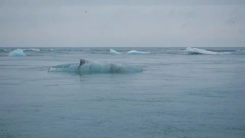 Ice drifting away SloMo Stock Footage 123506827