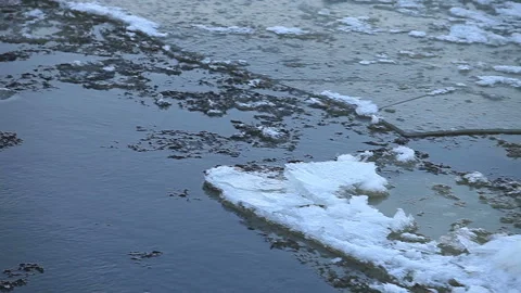 Ice Drifting shards Stock Footage 145937307