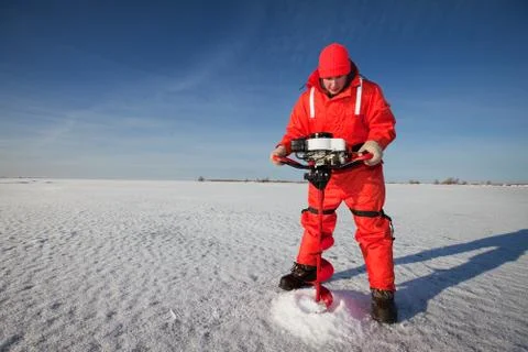 Ice drilling Stock Photos