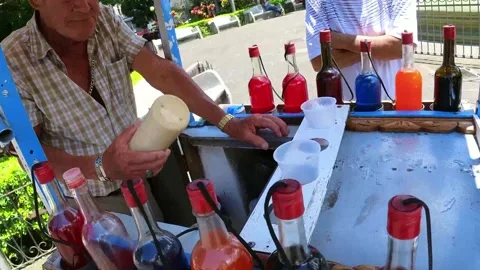 Ice Drink OldMan Stock Footage 198601741