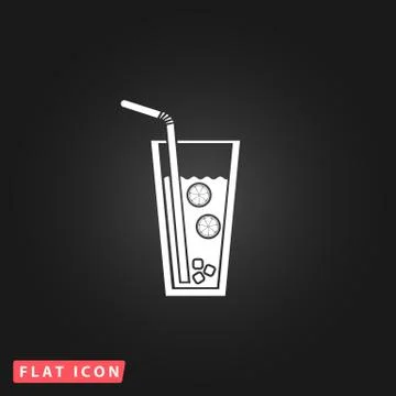 Ice drink with straw Stock Illustration