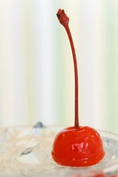 Ice drink whith red cherry Stock Photos
