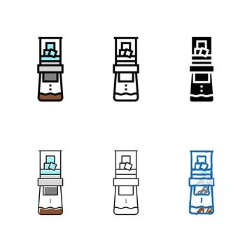 Ice drip coffee pack maker color icon vector Stock Illustration