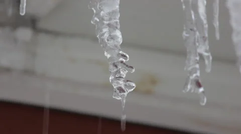 Ice Dripping From Gutter Stock-Footage 47180036