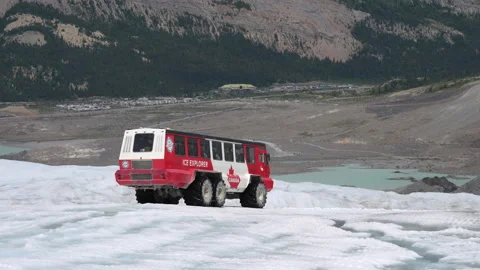 Ice Explorer Descending Athabasca Glacier, Columbia Icefield Stock Footage 328270138