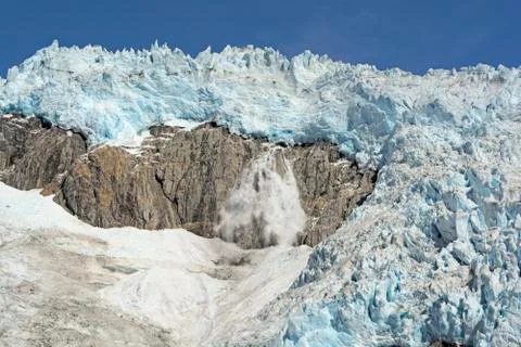 Ice Fall on an Alpine Glacier Stockfoto's