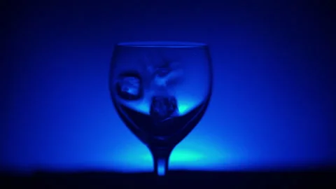 Ice Falling in a Glass Video stock 341855215
