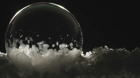 Ice filling up the inside of the  bubble Stock Footage 147307642