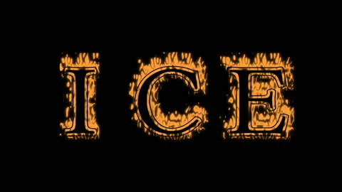 Ice fire text effect black background Stock Footage 136245445
