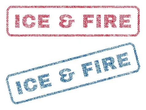Ice &amp; Fire Text Textile Seal Stamp Watermarks Stock Illustration