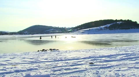 Ice Fishing Stockbeeldmateriaal 7737731