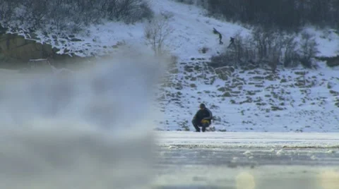 Ice Fishing Stockbeeldmateriaal 7737745