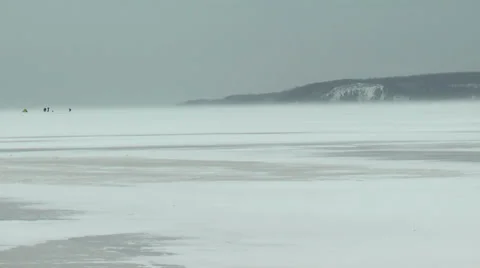 Ice fishing Stock Footage 35152231