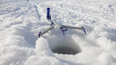 Ice fishing Stock Footage 240315659