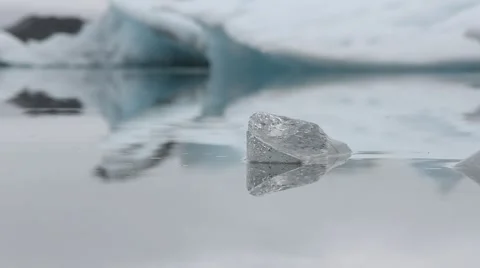 Ice floating on lagoon Stock Footage 1003107