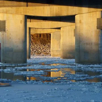 Ice floating. Stock Photos