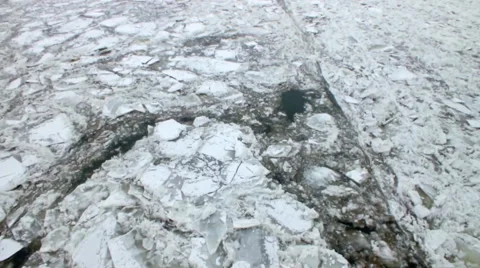 Ice floating On River Stock Footage 47088428