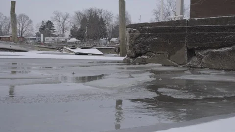 Ice floating in water Stock Footage 102084007