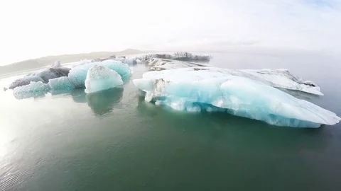 Ice floating on the water in Iceland Video stock 80697635
