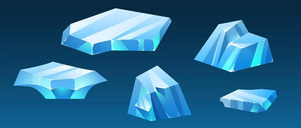 Ice floe blocks of different shape Stock Illustration