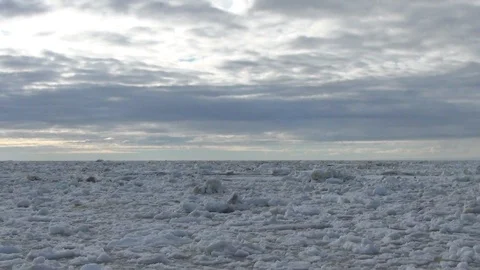 Ice floe drifting on the Arctic Ocean Stock Footage 104850552