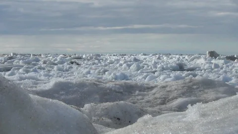 Ice floe drifting on the Arctic Ocean Stock Footage 104851148
