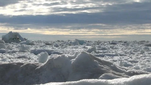 Ice floe drifting on the Arctic Ocean Stock Footage 104851712