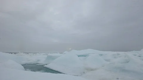 Ice floe drifting on the Arctic Ocean - Time lapse Stock Footage 104959838