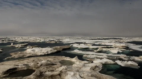 Ice floe drifting on the Arctic Ocean - Time lapse Video stock 104959992