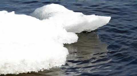 Ice floe on river. Видео 655690