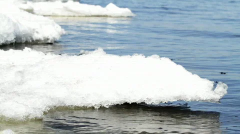 Ice floe on river. Stock Footage 655776